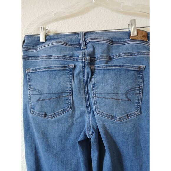 American Eagle Womens Jeans 8 Kick Boot Denim Dark Wash Next Level Stretch - Picture 7 of 16